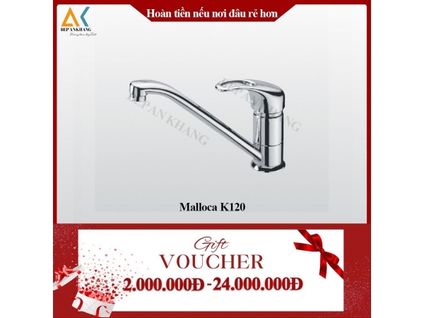 Vòi Rửa Chén 2 Nguồn Nóng Lạnh Malloca K120 - Mạ Chrome Tạo Bọt Và Chống Văn Nước